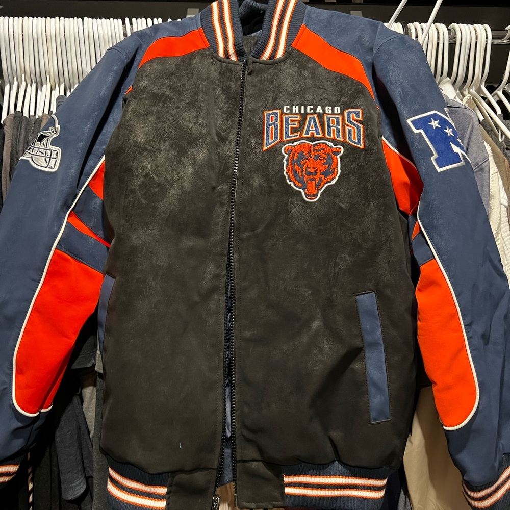 NFL Chicago Bears Faux Suede Varsity Jacket